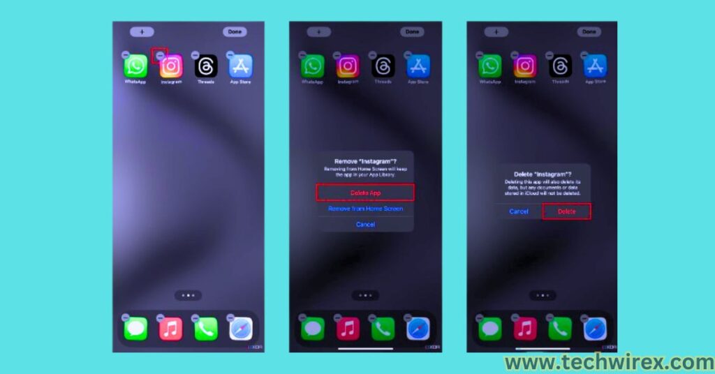 How to Uninstall an app on iPhone using Jiggle Mode